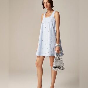 NWT JCrew Collection embellished shift dress in cotton poplin